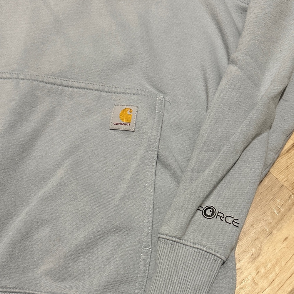 Carhartt Light blue Hoodie with Red Logo - Picture 3 of 3